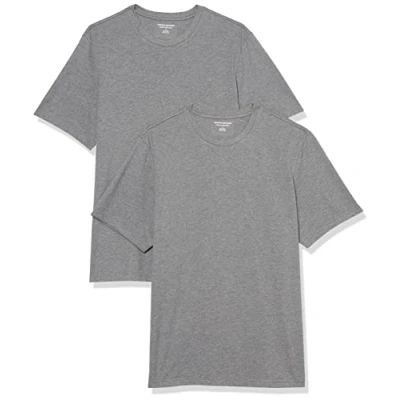 Imagen de Amazon Essentials Camiseta de manga corta, cuello redondo y corte recto Hombre, Pack 2, Gris Mezcla, 4XL Grande Alto