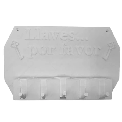 Imagen de Well Home Colgador de llaves pared &#039;&#039;Llaves por favor&#039;&#039; color Blanco