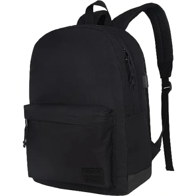 Imagen de SUPACOOL Mochila informal ligera para portátil con compartimento de 15,6 pulgadas hombres y mujeres, Negro Completo, 16.9 Zoll