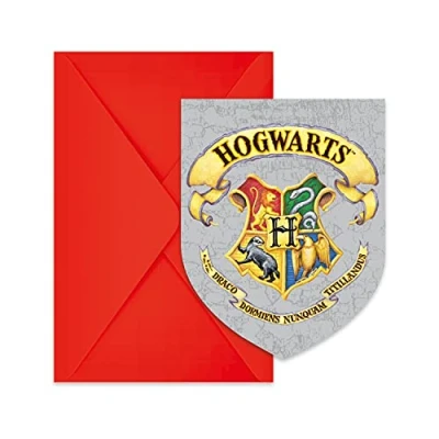 Imagen de Procos Invitaciones y sobres, 93370, Harry Potter, 9,5 x 14,5 cm, cumpleaños infantil, FSC, multicolor