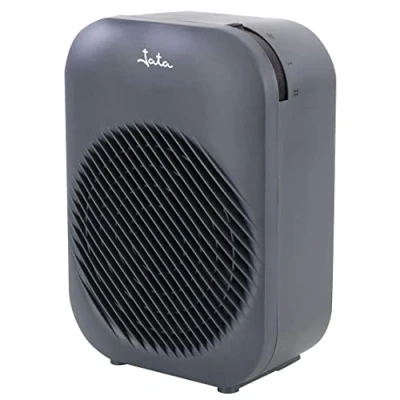 Imagen de JATA TV55G Calefactor Eléctrico con Termostato Ajustable. 2000 W. 2 Potencias de Calor y Ventilador. Calentamiento Rápido. Antivuelco. Protección Sobrecalentamiento. Color Gris