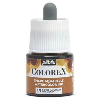 Imagen de Pebeo Tinta Colorex 45 ML Siena natural para acuarela de acabado aterciopelado dibujo multiuso todos los medios