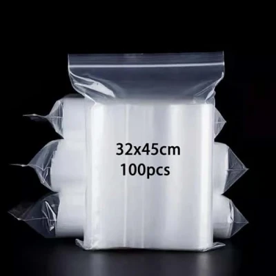 Imagen de newlng 100 Piezas Bolsas de Plástico Transparentes Pequeñas 32cmX45cm Con CierreBolsas Plastico Resellables Hermeticas Pequeñas(Disponible en varios tamaños）