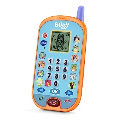 Imagen de VTech Teléfono de Actividades Bluey, Smartphone Educativo, Aprende números, cálculo, lógica y memorización, Juguete para niños +3 años, Versión ESP (80 554622)
