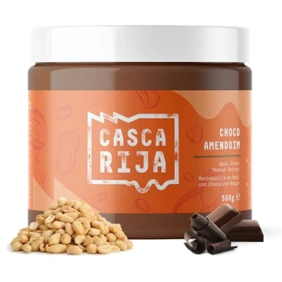 Imagen de CASCA RIJA: Crema de Cacahuete con Chocolate Negro 500g 89,8% Cacahuetes Tostados + 10% 0,01% Canela Molida Jengibre en Polvo 100% Cremosa Sin Trozos Cacahuete, Vegan