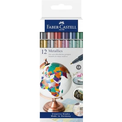 Imagen de Faber Castell 160713 Metallics Marker Paquete de 12 Rotuladores Metálicos