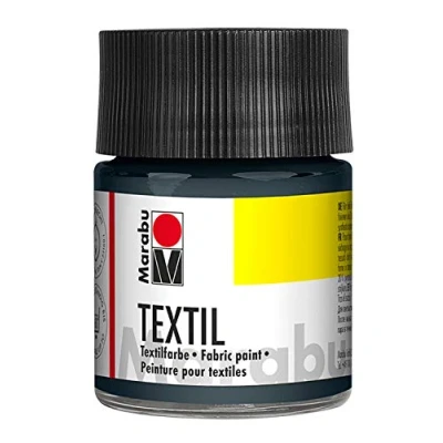 Imagen de Marabu 17160005078 Pintura Textil a Base de Agua, Resistente al Lavado hasta 60 C, Agarre Suave, fácil fijación Mediante Plancha o Horno, 50 ml, Color Gris