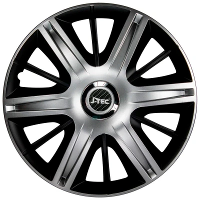 Imagen de J TEC Maximus J15527 Tapacubos 15Pulgada negro/plata, cromo