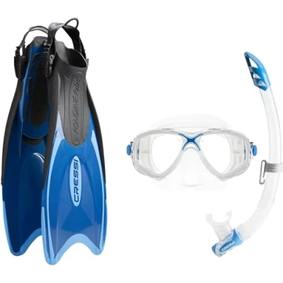 Imagen de Cressi Palau Marea Pack de Snorkel, Unisex, Azul/Azul Claro, S/M