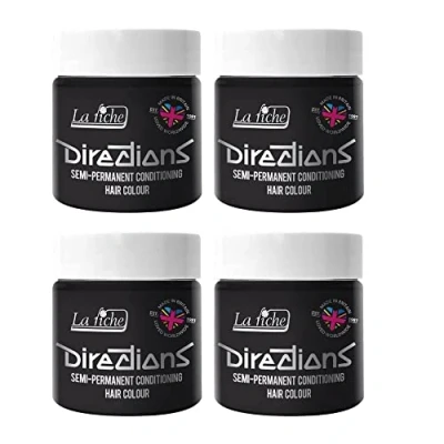 Imagen de 4 x La Riche Directions Semi Permanent Hair Color Bote de 100 ml (Ebony)