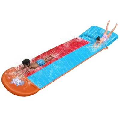 Imagen de Bestway H2OGO Water Tsunami Splash Ramp Double Slide vidaXL Tobogán acuático de, Color Liso, Multicolor, (6941607308981)