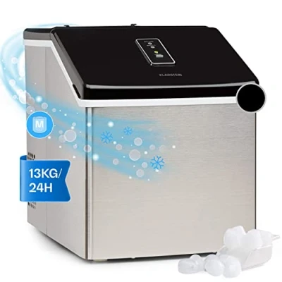 Imagen de Klarstein Maquina de Hielo para Casa 2,5L, Ice Maker Encimera 13 kg, Hacer Cubitos Medianos Doméstica con Panel Táctil y Sistema Fácil Limpieza, Función Rápida