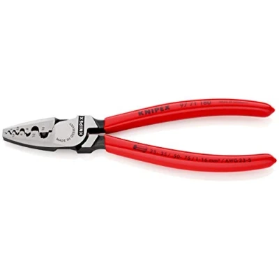 Imagen de Knipex Alicate para crimpar punteras huecas recubiertos de plástico 180 mm (cartulina autoservicio/blíster) 97 71 SB