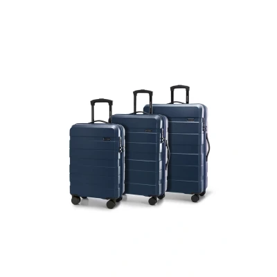Imagen de WITTCHEN Comodo Line Juego de 3 Maletas Bolsa Viaje Equipaje Dura ABS Cerradura TSA Tamaño (S+M+L) Azul Oscuro