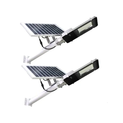 Imagen de Jandei Pack x2 Farola Solar Exterior 2500 Lúmenes, Impermeable IP65, Panel y Mando a Distancia, Luz Blanca Fría 6000K, Ideal para Jardín, Patio, Camino Muro
