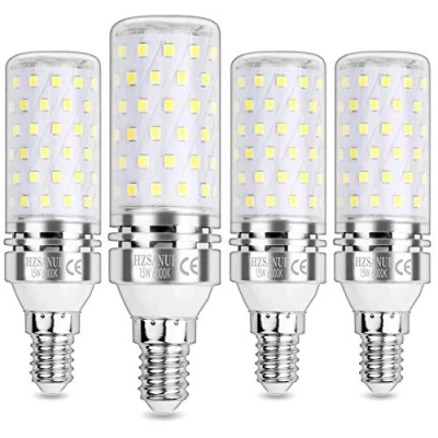 Imagen de HZSANUE E14 Bombillas Maíz LED 15W, Pequeño Tornillo Edison Bombilla, 6000K Blanco Frío, 1700LM, Incandescentes de 120W Equivalentes, No Regulable, Paquete 4