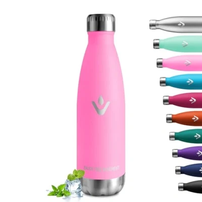 Imagen de Botella Agua Termica 500ml, de Acero Inoxidable sin BPA, Termo Reutilizable con Doble Pared, A Prueba Fugas, para Niños, Escuela, Oficina, Gimnasio y Deporte
