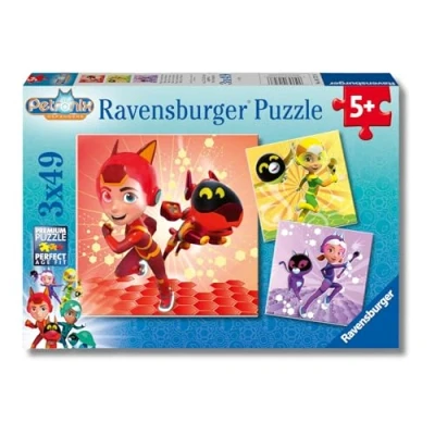 Imagen de Ravensburger puzzle Petronix Defenders, Defensores, infantil, 3 puzzles de 49 piezas, para niños +5 años, Tamaño 21x21cm