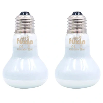 Imagen de ANCLLO 2 Bombillas de calefacción para Reptiles, lámpara Calor infrarroja Duradera, Bombilla luz Calentamiento, Blanca Mascotas 220 230 V (50 W)