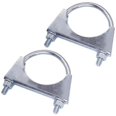 Imagen de SKIR&#039;CO (2 piezas) abrazaderas para tubos de 65 mm diámetro, con perno en U, soportes galvanizados