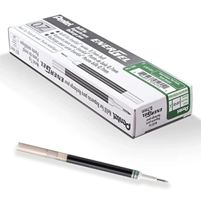 Imagen de Pentel LR7 D3X Recambio para bolígrafos EnerGel 0,7 bola = 0,35 mm de grosor trazo, 12 unidades, color verde bosque (1 unidad)