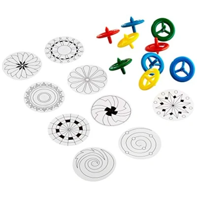 Imagen de Baker Ross Peonzas para colorear que los niños pueden decorar y luego jugar con ellas (pack de 12).