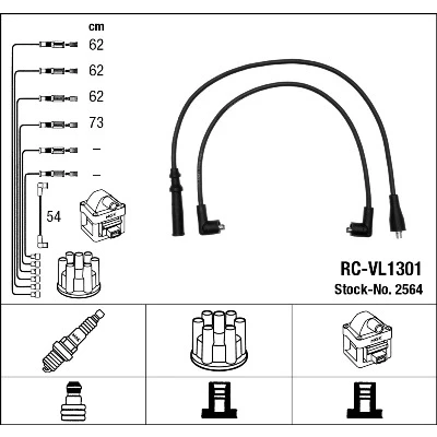 Imagen de NGK 2564 Juego de Cables Encendido 5 VOLVO: 240 Berlina, Familiar, 340 360 Hatchback