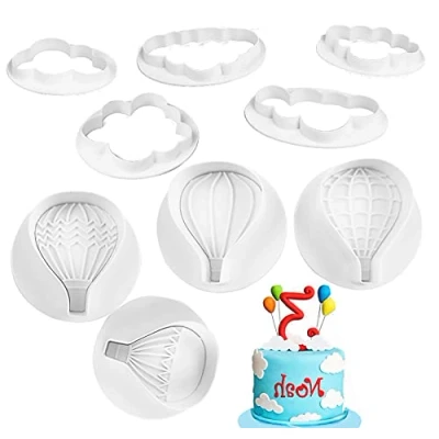 Imagen de Kytpyi juego de cortadores galletas, 9 piezas molde globos nubes cortador galletas moldes para la decoración pasteles fondant pastelería