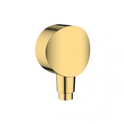 Imagen de hansgrohe FixFit S 26453990 Conexión de manguera pared con válvula antirretorno, aspecto dorado pulido, Rückflussverhinderer