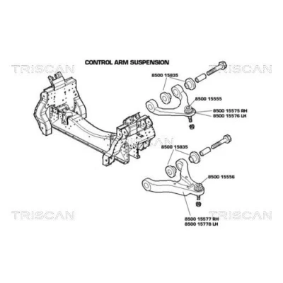 Imagen de TRISCAN 8500 15577 Barra oscilante, suspensión de ruedas con rótula suspensión/carga, apoyo caucho Brazo oscilante transversal