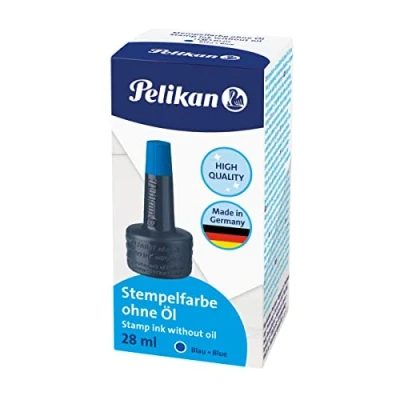 Imagen de Pelikan 351213 Tinta de sello 4K sin ACeite, 28 ml, adecuado para todos los sellos oficina, azul