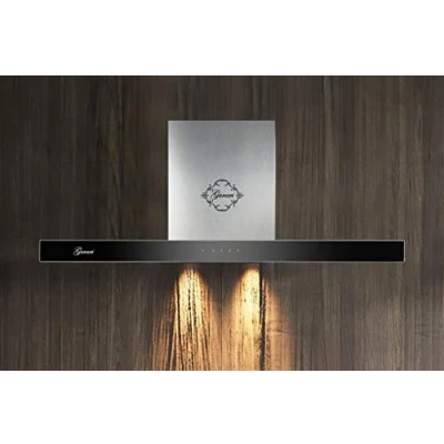 Imagen de Gurari 462 campana extractora de pared 90 cm, 3 velocidades, 1000 m3/h, LED, temporizador, acero inoxidable, cristal negro, aire salida recirculante, mando a distancia