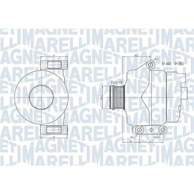 Imagen de MAGNETI MARELLI 063731934010 Alternador 14V 90A OPEL: Astra H Hatchback, GTC, Corsa C FIAT: Grande Punto Hatchback