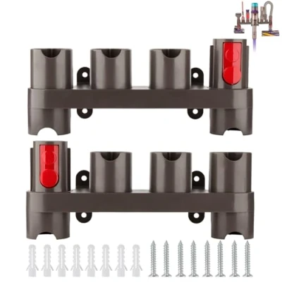 Imagen de RTop Soporte para Accesorios de Montaje en Pared aspiradora Dyson V7 V8 V10 V11, (10 enchufes Almacenamiento, Paquete 2)