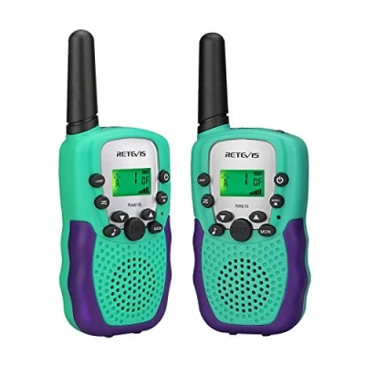 Imagen de Retevis RA618 Walkie Talkie Niños Regalos Juguetes para 6 12 Años Niñas 8 Canales VoX Linterna de Bolsillo, (Verde, 1 Par)