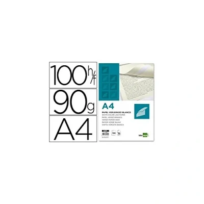 Imagen de Papel verjurado liderpapel a4 90g/m2 blanco paquete de 100 hojas