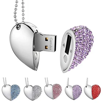 Imagen de GARRULAX unidad Flash USB, 32 GB corazón diamante alta velocidad USB 3.0 almacenamiento de datos memoria Pen Stick disco pendrive (morado)