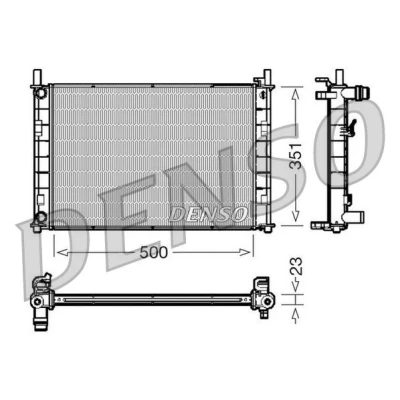 Imagen de DENSO DRM10046 Radiador, refrigeración del motor Aluminio 500 351 23 FORD: FIESTA 5, Fusion Familiar, 5 Van, MAZDA: 2 Hatchback