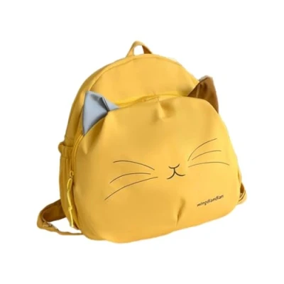 Imagen de KADSXIYA mochila escolar con diseño de gato dibujos animados, grande estilo coreano, Amarillo