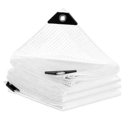 Imagen de WOLTU Lona Exterior Impermeable 4x5 m, Protectora PE 140 g/m², Transparente Resistente a Intemperie y Rayos UV, Funda para Jardín, Piscina Remolque
