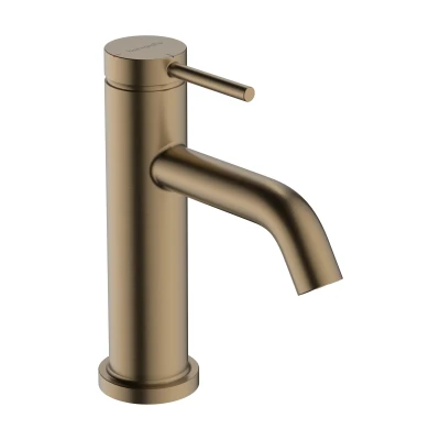 Imagen de hansgrohe Tecturis S grifo lavabo sin desagüe, ahorro de energía (CoolStart), monomando 80 mm, mezclador agua (EcoSmart+), bronce cepillado, 73301140