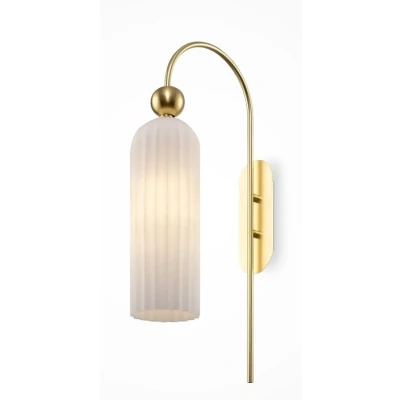 Imagen de Maytoni Antic Lámpara de pared moderna pantalla dorada, cristal blanco