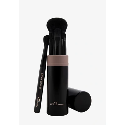 Imagen de Set de Pinceles Maquillaje Luvia Cosmetics Travel Espresso, 5 cosmética Incl. Almacenamiento Maquillaje, Kit Belleza, Vegano (Negro/Espresso)