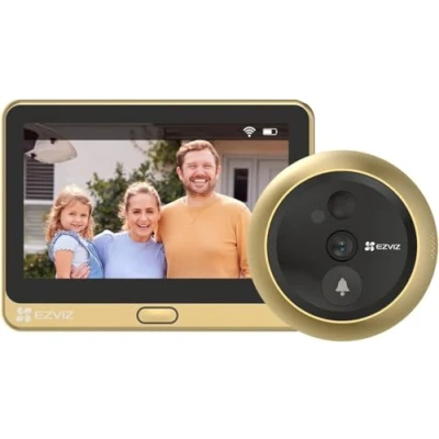 Imagen de EZVIZ Mirilla Digital de Puerta con Pantalla LCD 4.3&#039;&#039; Cámara Video Timbre Inalámbrico Monitor Batería Recargable 4600 mAh, Detección Movimiento PIR, Audio Bidireccional, DP2C Dorado