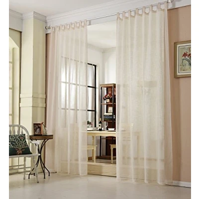 Imagen de WOLTU Cortinas Visillos Translucida de Moderno ara Sala Cuarto Comedor Salon Cocina Habitación 135 * 225cm Crema (1 Pieza)