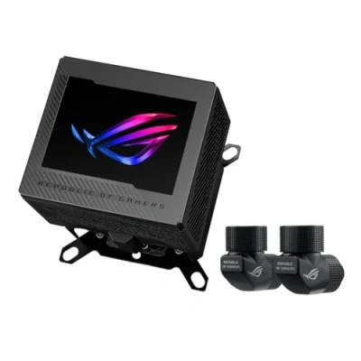 Imagen de ASUS ROG Ryujin III WB Bloque de agua para CPU LCD (Asetek con 178 aletas refrigeración y placa aleación cobre, pantalla 3,5 pulgadas, ventilador VR integrado,