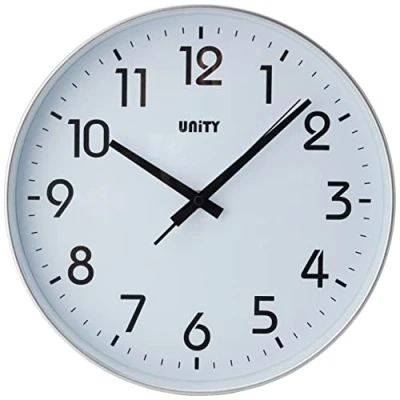 Imagen de Reloj de Pared Unity, Fradley, Barrido Silencioso, Moderno, Plateado, 30 cm