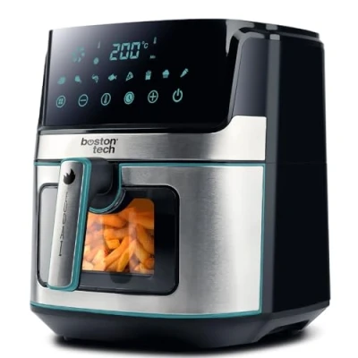 Imagen de EUDAI Freidora de Aire 6.5L, sin Aceite con Ventana, 8 programas, Pantalla LED, Control Táctil, Temperatura Regulable, Cesta Antiadherente, Temporizador, 1700W, Incluye Recetario, Acero Inox.
