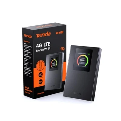 Imagen de Tenda Router 4G Móvil Módem SIM (Cat4), Hotspot Portátil WiFi 6 AX300, MiFi con Batería Recargable de 2100mAh, Pantalla a Color, USB C Puerto, Plug &amp; Play, Carga Power Bank, Nano SIM, MF6