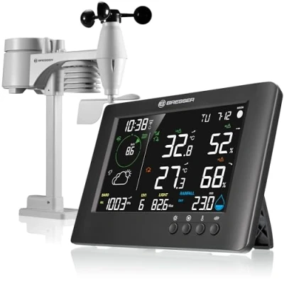 Imagen de Bresser Estación Meteorológica 7 en 1 TB WiFi: Datos amplios, Pronóstico gráfico, Multi Sensor, Monitoreo Clima Interior, Función de Alerta